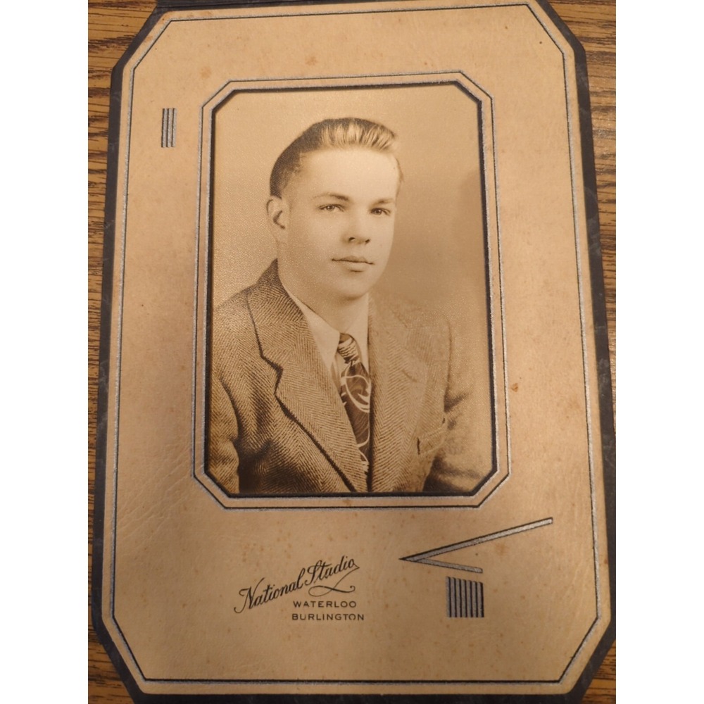 Rare Antique Cabinet Card Photo Victorian Portrait Young Man Burlington Waterloo